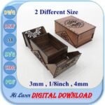 Caja de regalo de madera cortada a láser - Diseño 3 mm y 4 mm, archivos SVG DXF AI para corte