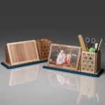 Estuche de Lápices Cortado con Láser y Marco de Fotos - Plantilla SVG para Organizador de Escritorio - Imagen 4