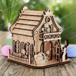 Candelabro de Pascua cortado con láser - Archivo SVG para Glowforge y CNC, Decoración de mesa - Imagen 3