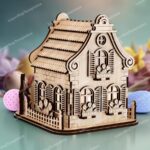 Candelabro de Pascua cortado con láser - Archivo SVG para Glowforge y CNC, Decoración de mesa - Imagen 4