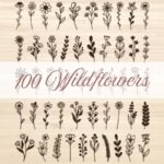 Paquete de 50 Flores Silvestres SVG DXF para Corte Láser Glowforge y Cricut - Adornos de Madera y Regalos - Imagen 2