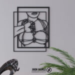 Atada al Placer-Diseño Erótico para Corte Láser – Silueta Femenina BDSM | Archivo Decorativo para Pared MDF - Imagen 2