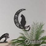 Gato Lunar – Archivo para Corte Láser | Diseño Decorativo Místico para Pared en MDF o Acrílico - Imagen 2