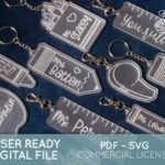 Llavero de Agradecimiento para Corte Láser - Plantilla SVG para Glowforge Descarga Instantánea