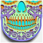 Diseño de Calavera de Azúcar en Capas para Corte Láser y Papel - SVG Mandala para Cricut y Glowforge - Imagen 3