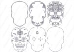 Diseño en Capas de Calavera de Azúcar Mandala para Corte Láser y Cricut - SVG Ideal para Personalización - Imagen 8