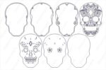 Diseño de Calavera de Azúcar V6 para Corte Láser y Cricut - Mandala SVG para Proyectos Creativos - Imagen 7