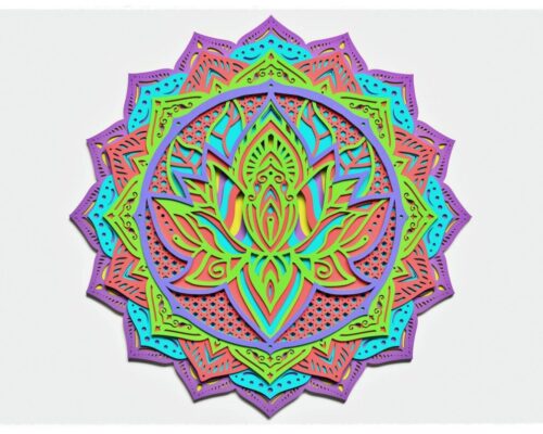 Diseño Lotus en Capas para Corte Láser - Archivos SVG para Cricut y Glowforge