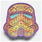 Diseño de Casco Espacial en Capas para Corte Láser y Cricut - Archivo SVG Vectorial - Imagen 7