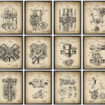 Carteles de Arte de Patentes de Motores - Inventos de Henry Ford para Mecánicos y Decoración Automotriz