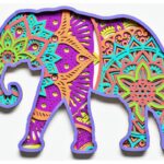 Diseño de Mandala de Elefante en Capas para Corte Láser y Cricut - Archivo SVG Optimizado