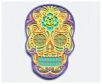 Diseño en Capas de Calavera de Azúcar Mandala para Corte Láser y Cricut - SVG Ideal para Personalización