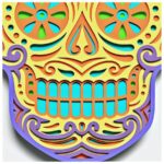 Diseño en Capas de Calavera de Azúcar Mandala para Corte Láser y Cricut - SVG Ideal para Personalización - Imagen 2