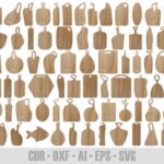 Juego SVG de 80 tablas de cortar y servir para cocina - Diseños para corte láser y pan