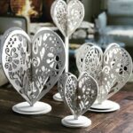 Conjunto de 4 corazones 3D SVG para corte láser y Glowforge - Arte popular digital descargable