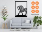 Archivo de corte láser de caballos - SVG, DXF, EPS, AI, PNG y PDF para arte de pared y Glowforge - Imagen 2