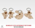 Paquete de archivos SVG de llavero espacial y astronauta para corte láser Glowforge - Imagen 3