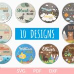 Letreros SVG Personalizados para Guardería: Nombres de Bebé y Diseño Redondo en Madera Corte Láser