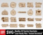 Paquete SVG para Regalos de Maestros - Llavero y Agradecimientos para Corte Láser Glowforge