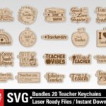 Paquete SVG para Regalos de Maestros - Llavero y Agradecimientos para Corte Láser Glowforge