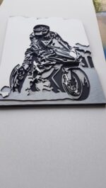 Arte en capas de motocicleta cortado con láser | Decoración moderna multicapa para pared - Imagen 4