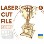 Copa de Trofeo 3D - Archivo de Corte Láser en Madera Contrachapada con Instrucciones de Montaje