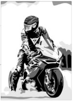 Arte en capas de motocicleta cortado con láser | Decoración moderna multicapa para pared - Imagen 3