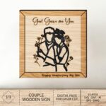 Arte SVG de pareja para corte láser, decoración de San Valentín, archivos Glowforge y estante niñera - Imagen 2