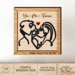 Arte SVG de pareja para corte láser, decoración de San Valentín, archivos Glowforge y estante niñera - Imagen 5