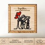 Arte SVG de pareja para corte láser, decoración de San Valentín, archivos Glowforge y estante niñera - Imagen 3