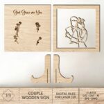 Arte SVG de pareja para corte láser, decoración de San Valentín, archivos Glowforge y estante niñera - Imagen 8