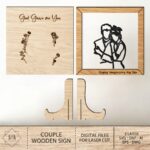 Arte SVG de pareja para corte láser, decoración de San Valentín, archivos Glowforge y estante niñera - Imagen 7