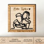 Arte SVG de pareja para corte láser, decoración de San Valentín, archivos Glowforge y estante niñera - Imagen 6