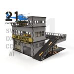 Archivo de corte láser 1/64 de coche y gasolinera - Formatos DXF, SVG, CDR, AI - Imagen 2