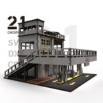 Archivo de corte láser 1/64 de coche y gasolinera - Formatos DXF, SVG, CDR, AI - Imagen 5