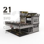 Archivo de corte láser 1/64 de coche y gasolinera - Formatos DXF, SVG, CDR, AI - Imagen 7