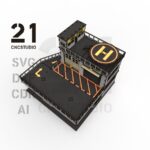 Archivo de corte láser 1/64 de coche y gasolinera - Formatos DXF, SVG, CDR, AI - Imagen 9