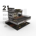 Archivo de corte láser 1/64 de coche y gasolinera - Formatos DXF, SVG, CDR, AI - Imagen 4