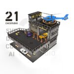 Archivo de corte láser 1/64 de coche y gasolinera - Formatos DXF, SVG, CDR, AI - Imagen 3