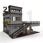 Archivo de corte láser 1/64 de coche y gasolinera - Formatos DXF, SVG, CDR, AI - Imagen 6