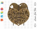 Cesta de regalo de corte láser para San Valentín - Diseño SVG de flores y chocolates - Imagen 4
