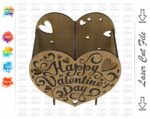 Cesta de regalo de corte láser para San Valentín - Diseño SVG de flores y chocolates - Imagen 5