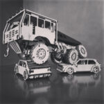 Camión 6x6 de madera contrachapada cortado a láser - Modelo mecánico digital descargable