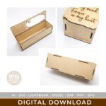 Caja de flores de San Valentín cortada a láser - Archivos SVG con diseños intercambiables y citas románticas - Imagen 4