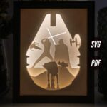 Plantillas de caja de luz DIY Falcon - PDF + SVG + Videotutorial para crear cajas de sombras