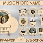 Marcos de fotos personalizados SVG para canciones - Cortados con láser, ideales para San Valentín y Spotify