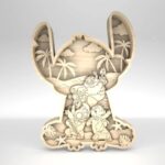 Escena Alienígena 3D Multicapa SVG para Glowforge - Arte de Playa Lindo de 10 Capas