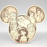 Arte SVG 3D Multicapa de Princesa para Glowforge - Escena de Reino Mágico y Cabeza de Ratón