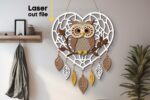 Paquete SVG Atrapasueños para Corte Láser - Decoración de Pared de Búho, Zorro, Hojas y Luna - Imagen 5