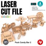 Kit de Muebles Candy Bar para Corte Láser - Diseño Vectorial SVG para Personalización